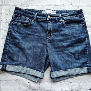 Levi’s Signature Mid Rise Women’s Denim Shorts Size 8 W29 Blue Cuffed Hem